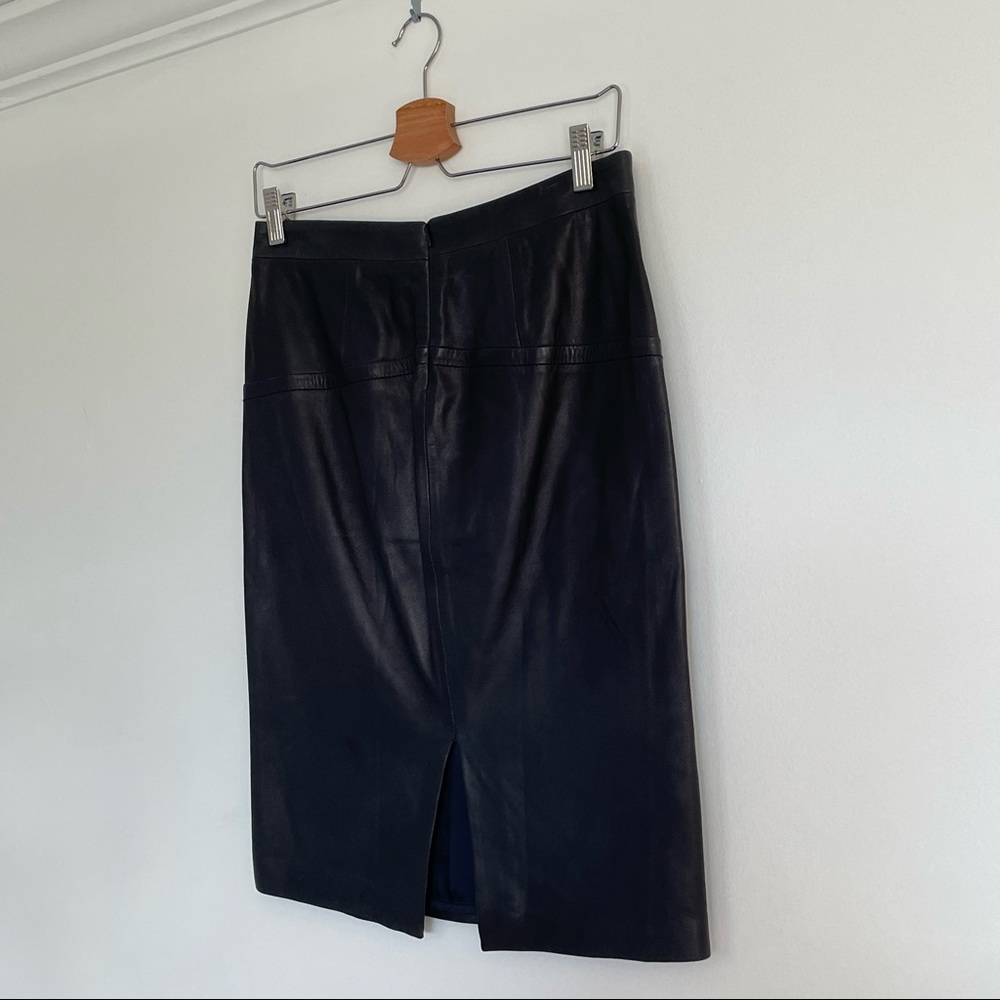 Paper Denim & Cloth Lambskin Leather Pencil Skirt - Picture 4 of 14